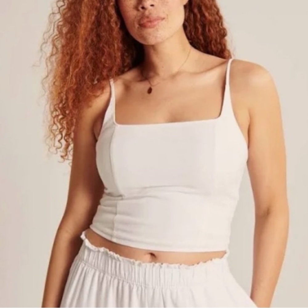 Abercrombie & Fitch Linen Corset Tank Top